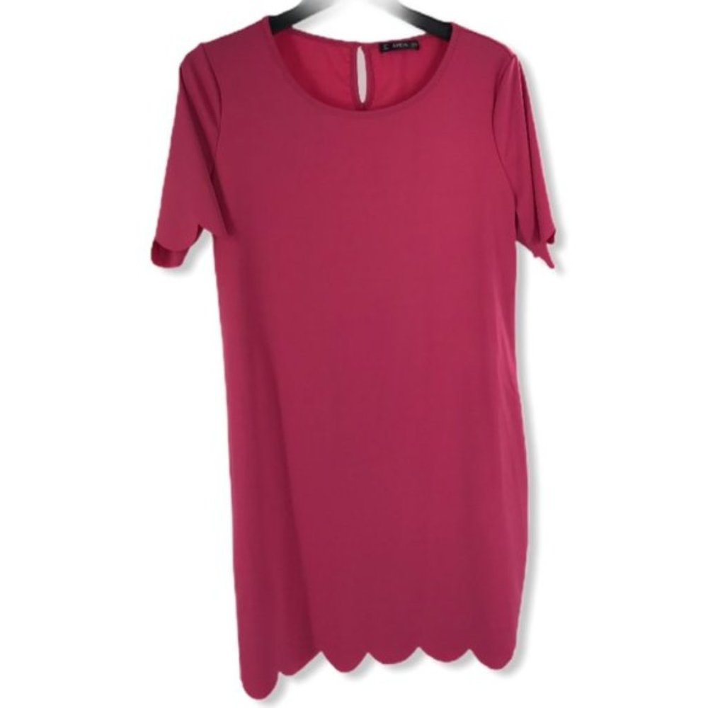 Shein Plus Pink Scallop Hem Dress *NWOT* sz XXL